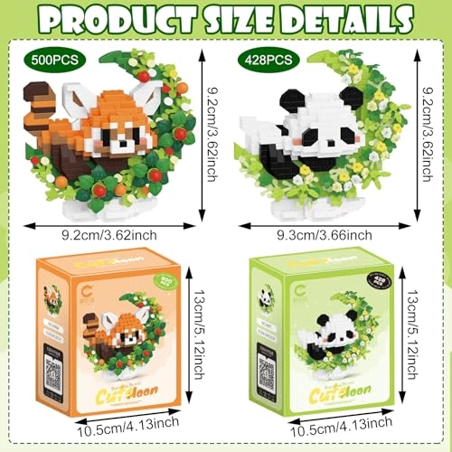 Mini Building Blocks Panda - 2 pcs