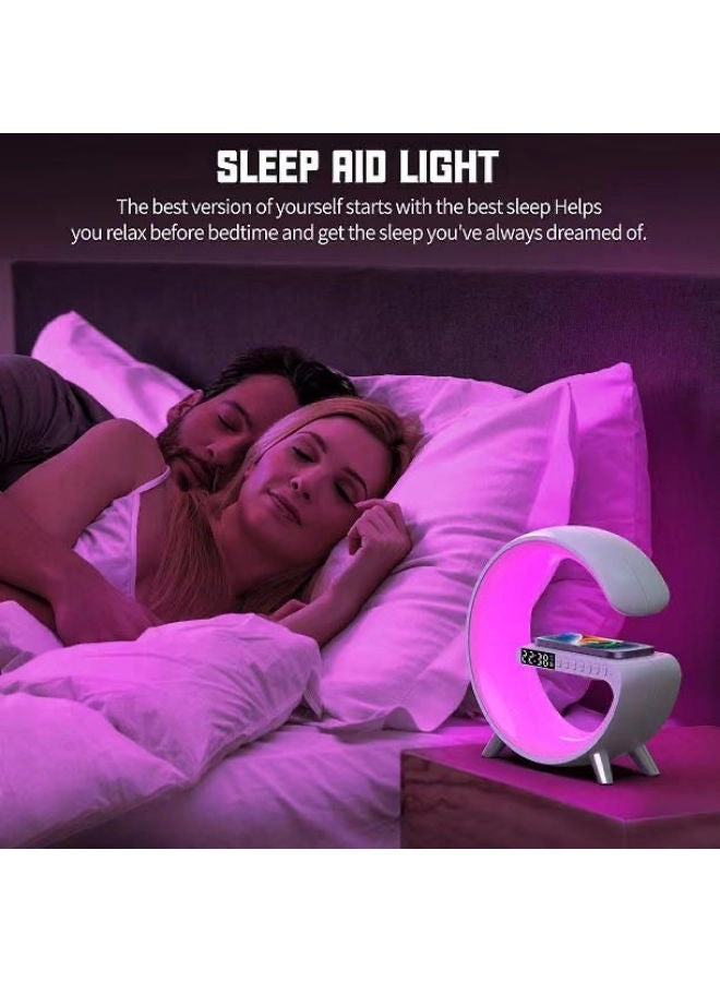 Wireless Charger Atmosphere Lamp - 4-in-1 Bluetooth Speaker Dimmable Night Light