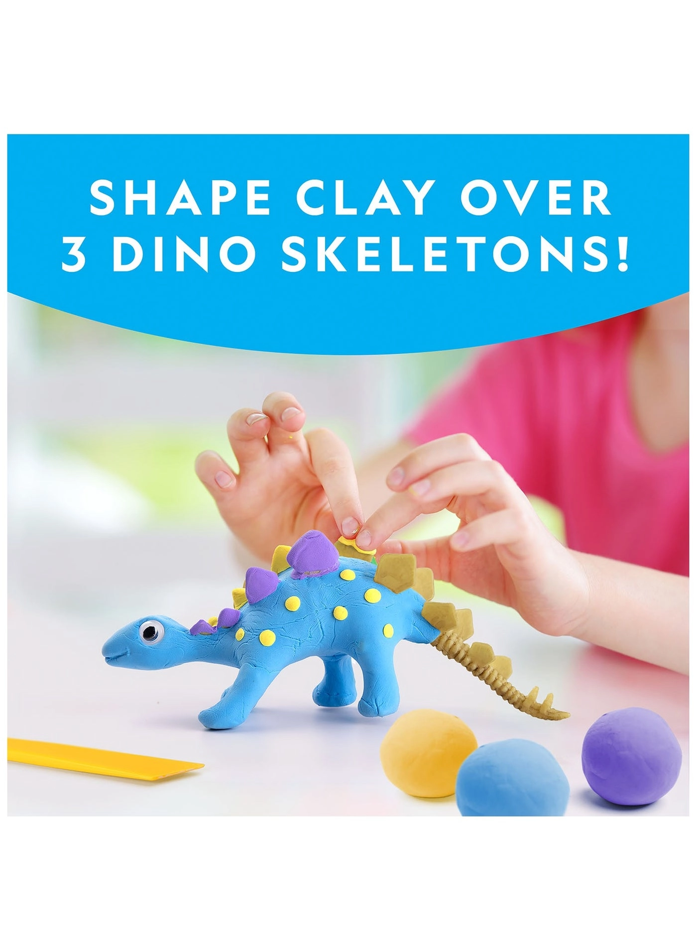 Clay Dinosaur Modeling Kit - 3 models 5 colors 4 years+