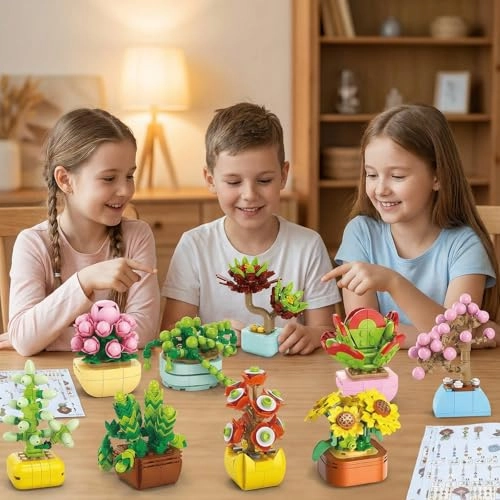 Succulent & Flower Building Block Set - 1255 pcs 12-in-1
