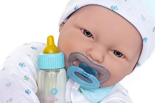 La Baby Baby Doll - 20-inch Soft Body Caucasian Washable Removable Blue Outfit w/Hat and Pacifier Ages 2+