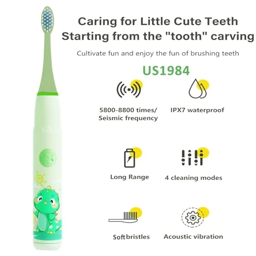 Sonic Electric Toothbrush - 4 Modes 3 Brush Heads Rechargeable