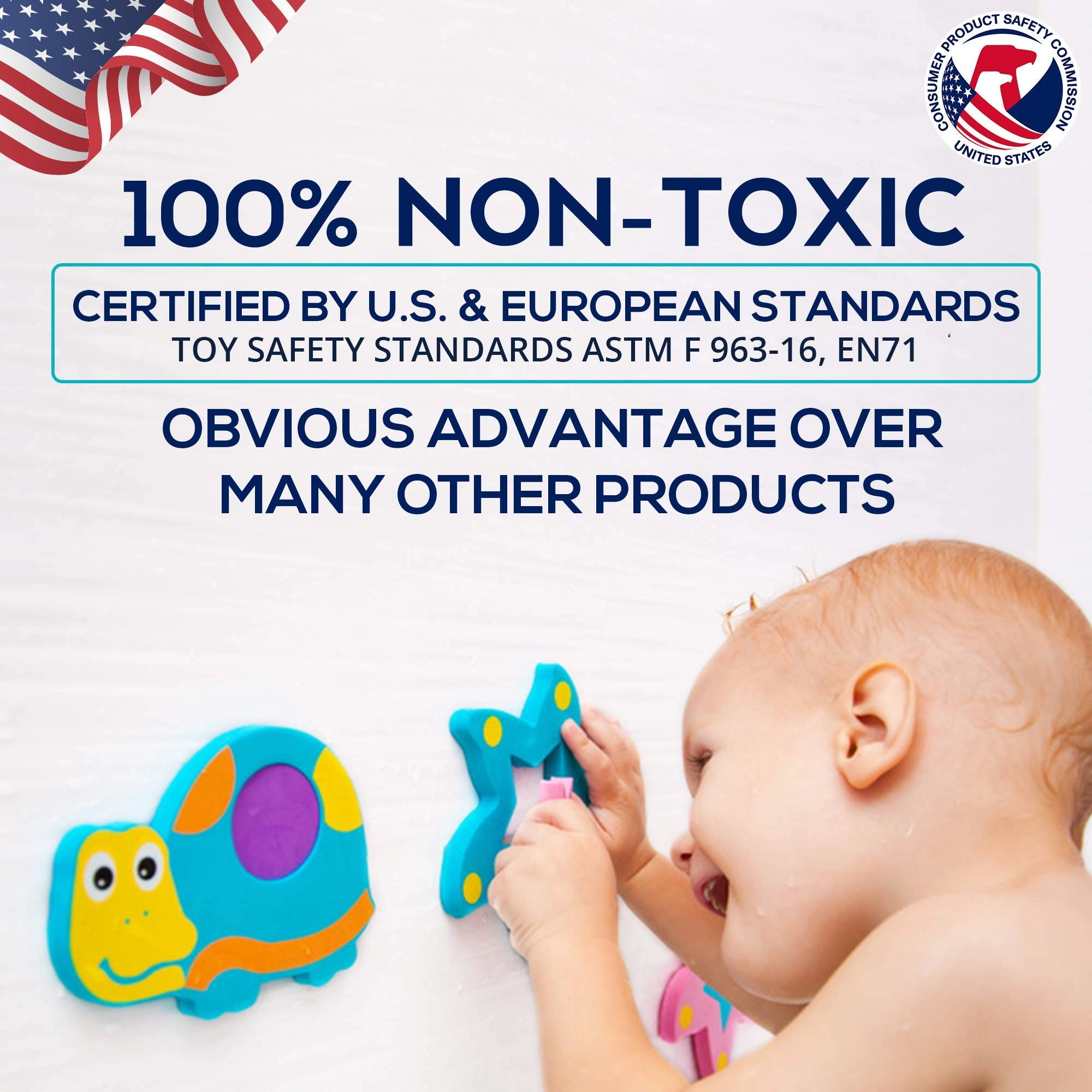 Foam Bath Toys - 100% Non-Toxic 16pcs