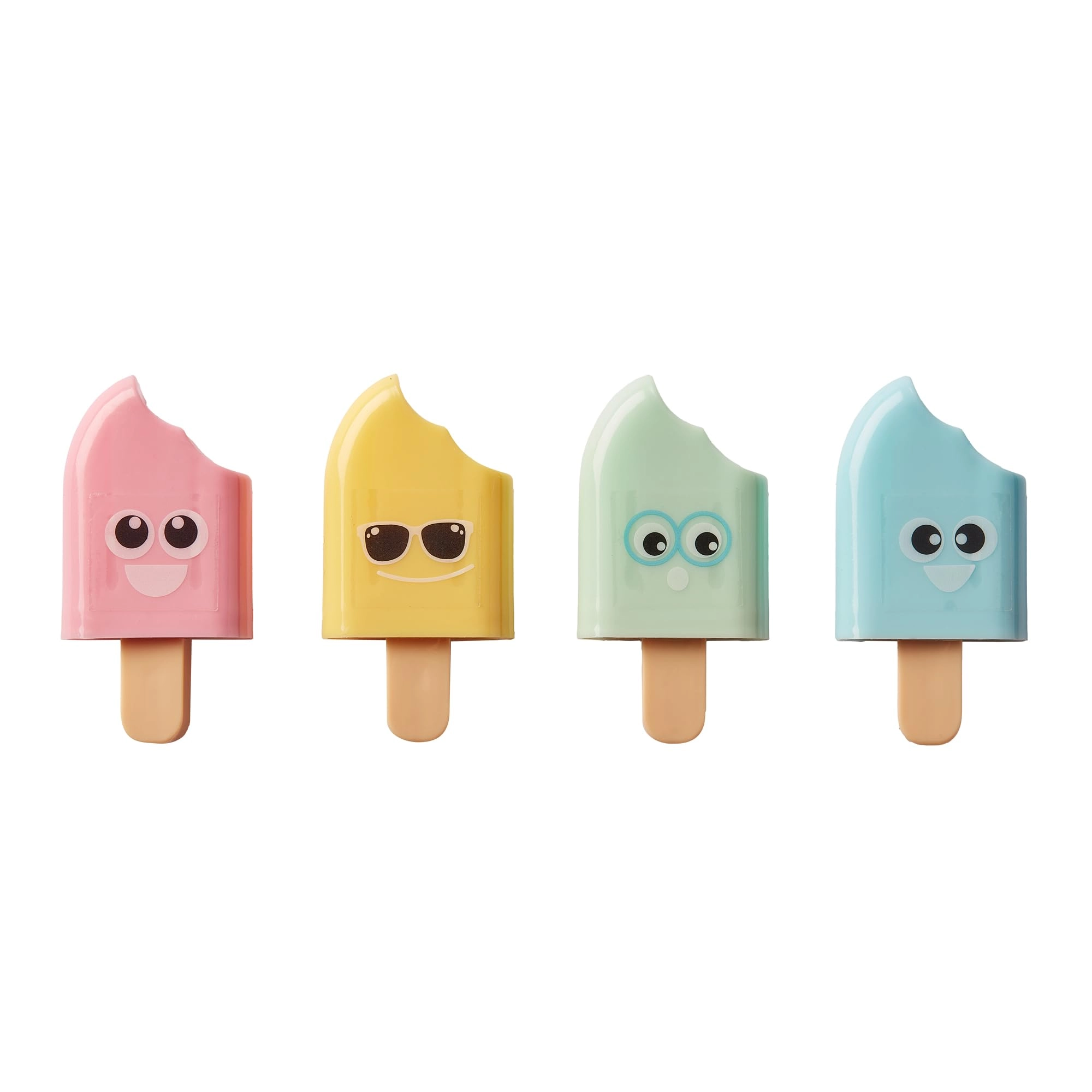 Ice Lolly Shaped Coloured Highlighter Pens - Yellow, Green, Blue, Pink Broad