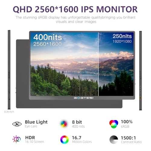 Portable Monitor - 16-120HZ 16 Inches 2560x1600