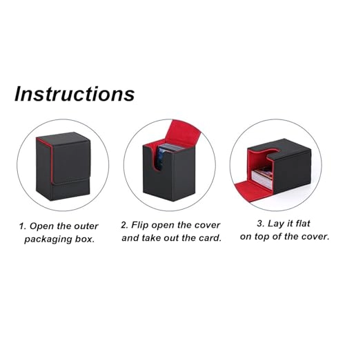 Magnetic Card Box - 100 Cards Black Red