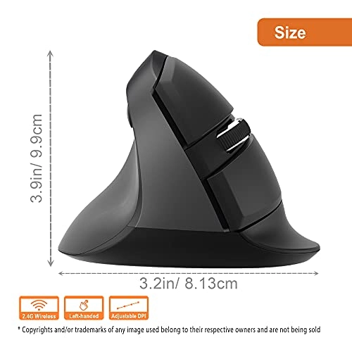 V628ML Left Hand Ergonomic Vertical Mouse - Wireless