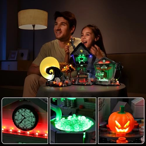 Tim Burton's The Nightmare Before Christmas LED Lighting Set (21351) - Continuous Light Kit Compatible with Lego Harry Potter