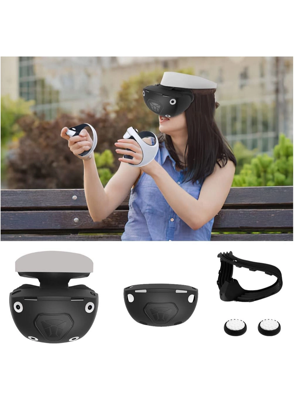 VR Face Silicone Cover + VR Shell Cover + Thumbstick Caps