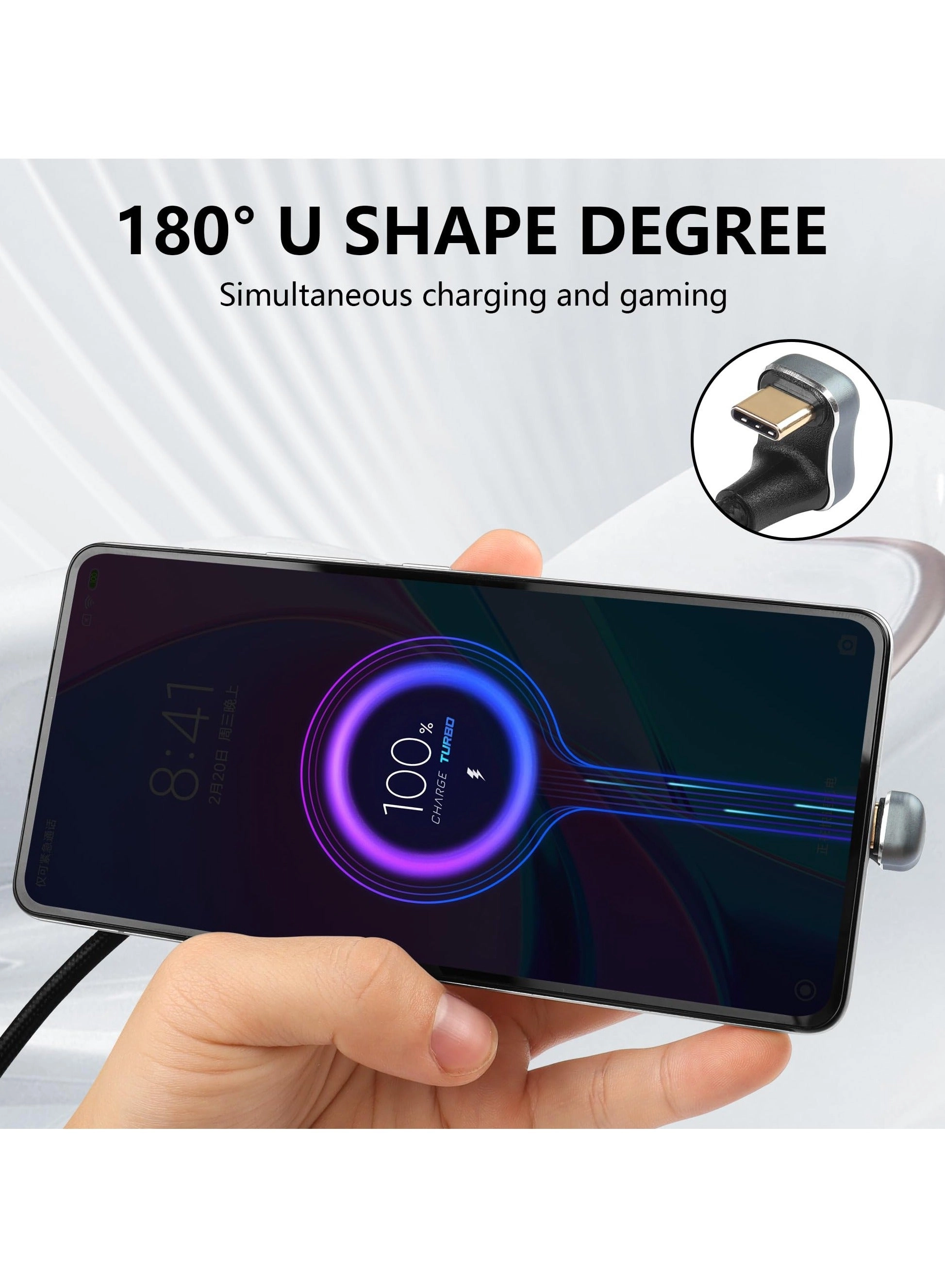 180 Degree Angle USB C Adapter 100W USB-C to USB-C