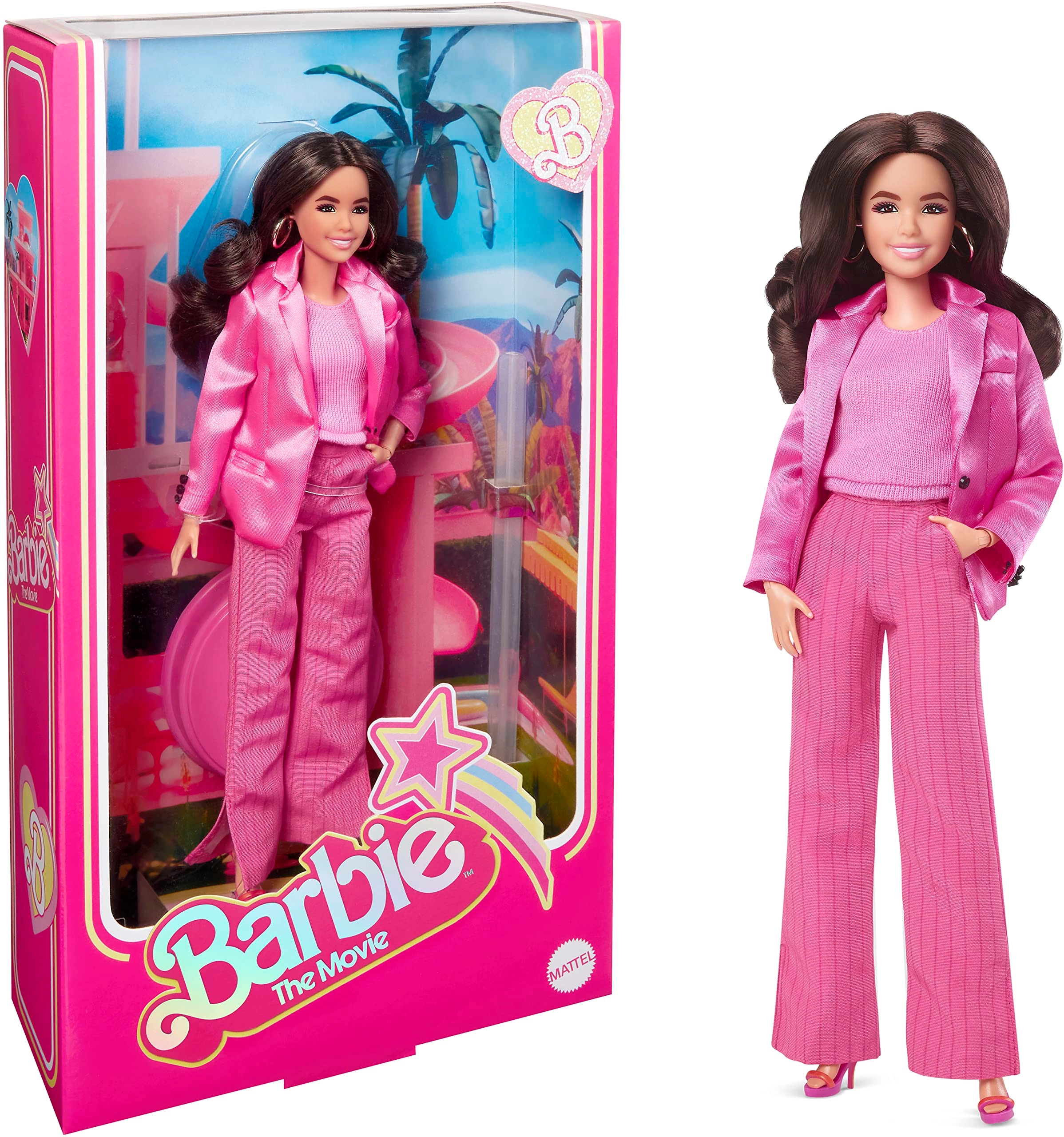 Barbie Gloria The Movie Doll - Collectible Three-Piece Pink Power Pantsuit Ages 144+
