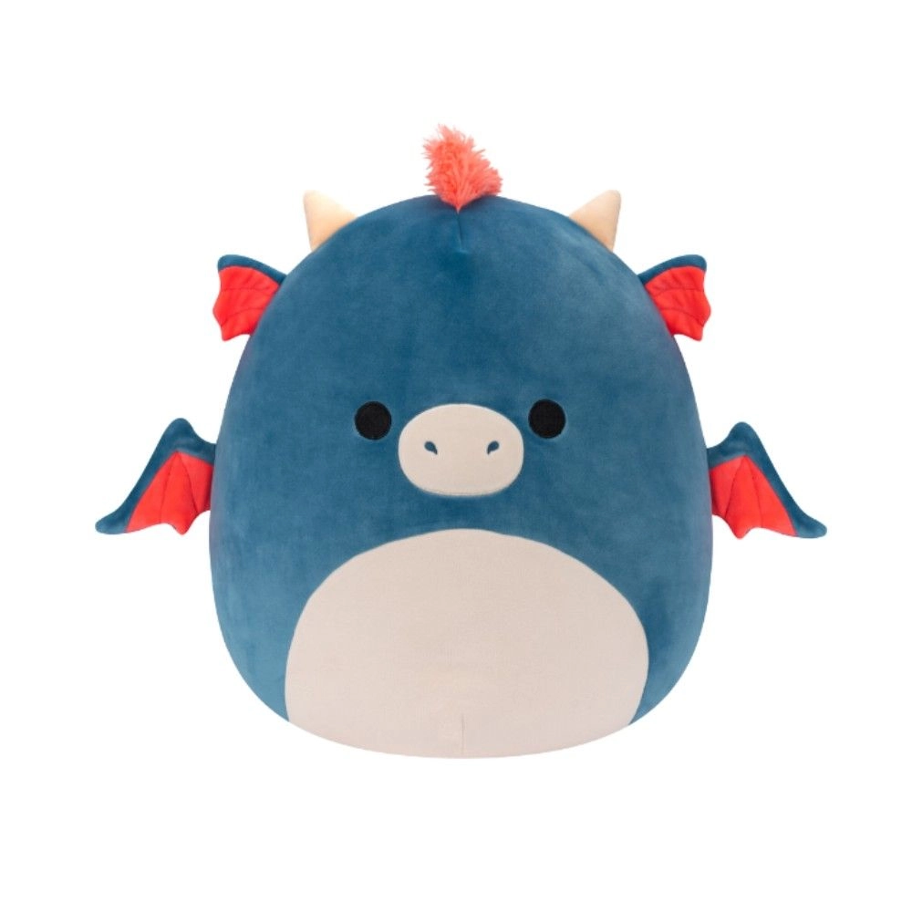 Squishmallows Carin - Large Plush 16 Inch Blue and Orange Dragon
