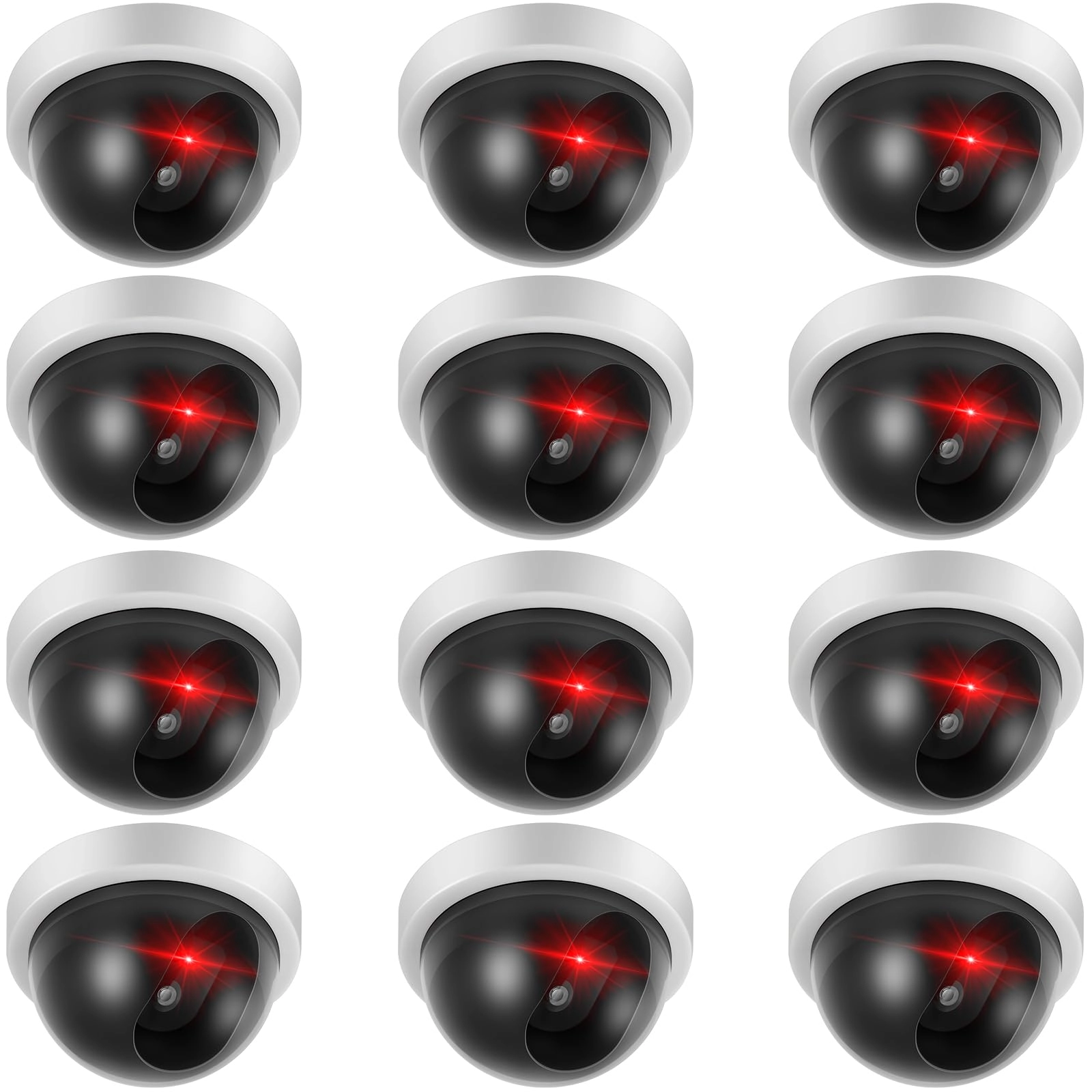 Kanayu Dome Dummy Camera - 12 White Flashing Red LED Pack