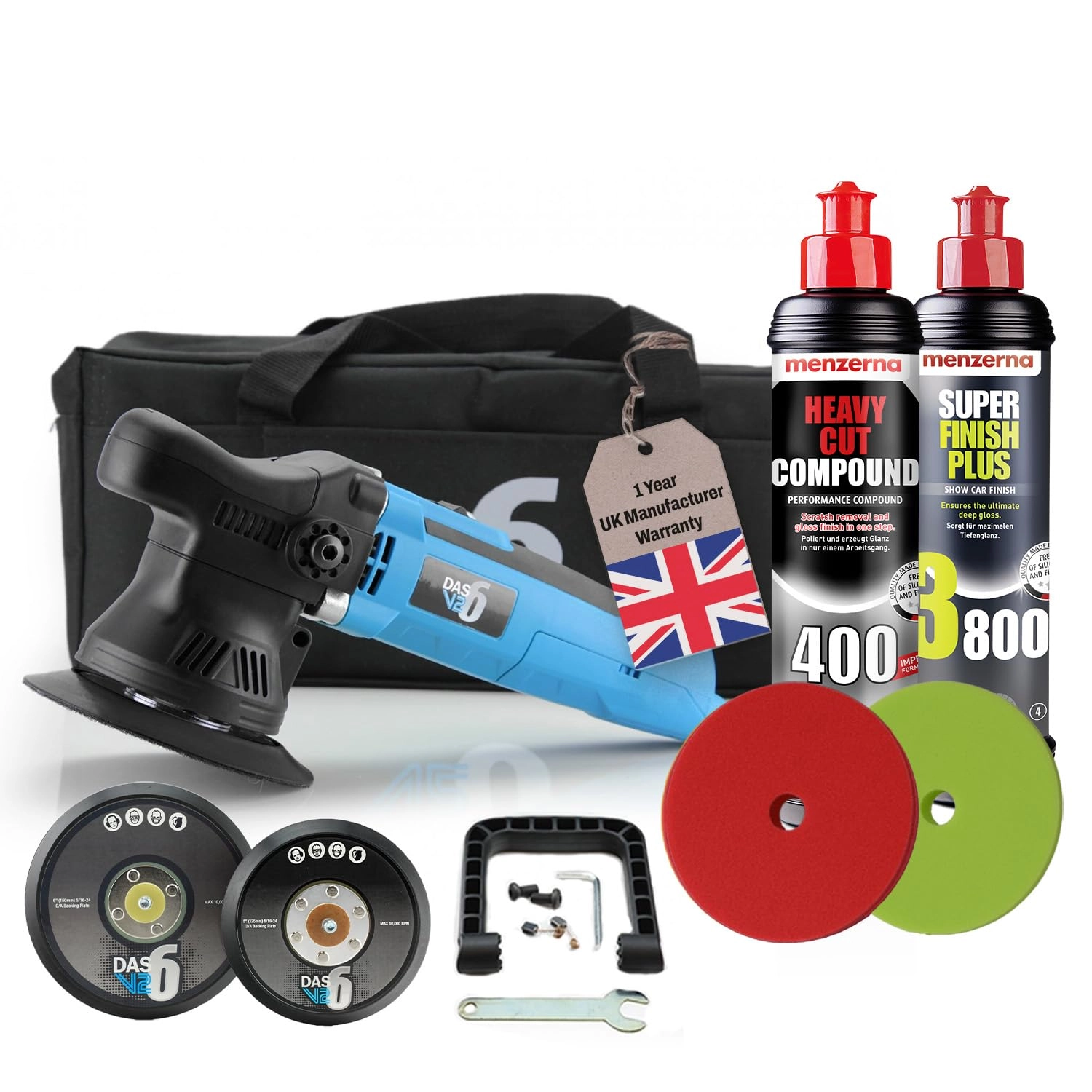 das-6 V2 - 650W + Heavy Cut Compound 400 - 250ml + Super Finish 3500 - 250ml