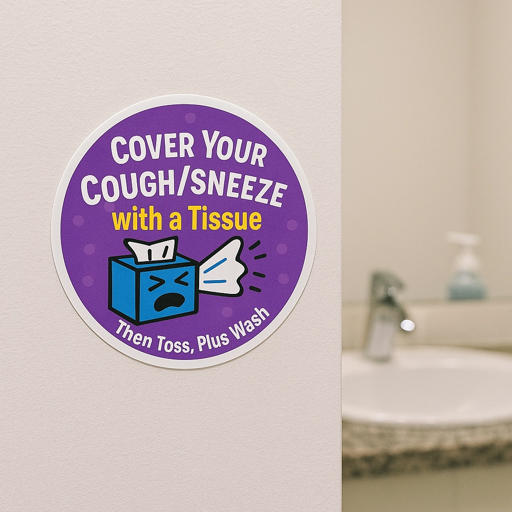 Cover Your Cough Sneeze – Kids Hygiene Sticker