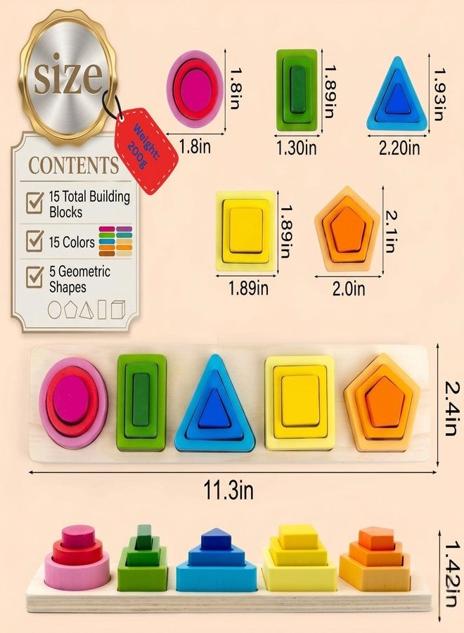 5 in 1 Wooden Shape Sorter - 1–3 Years