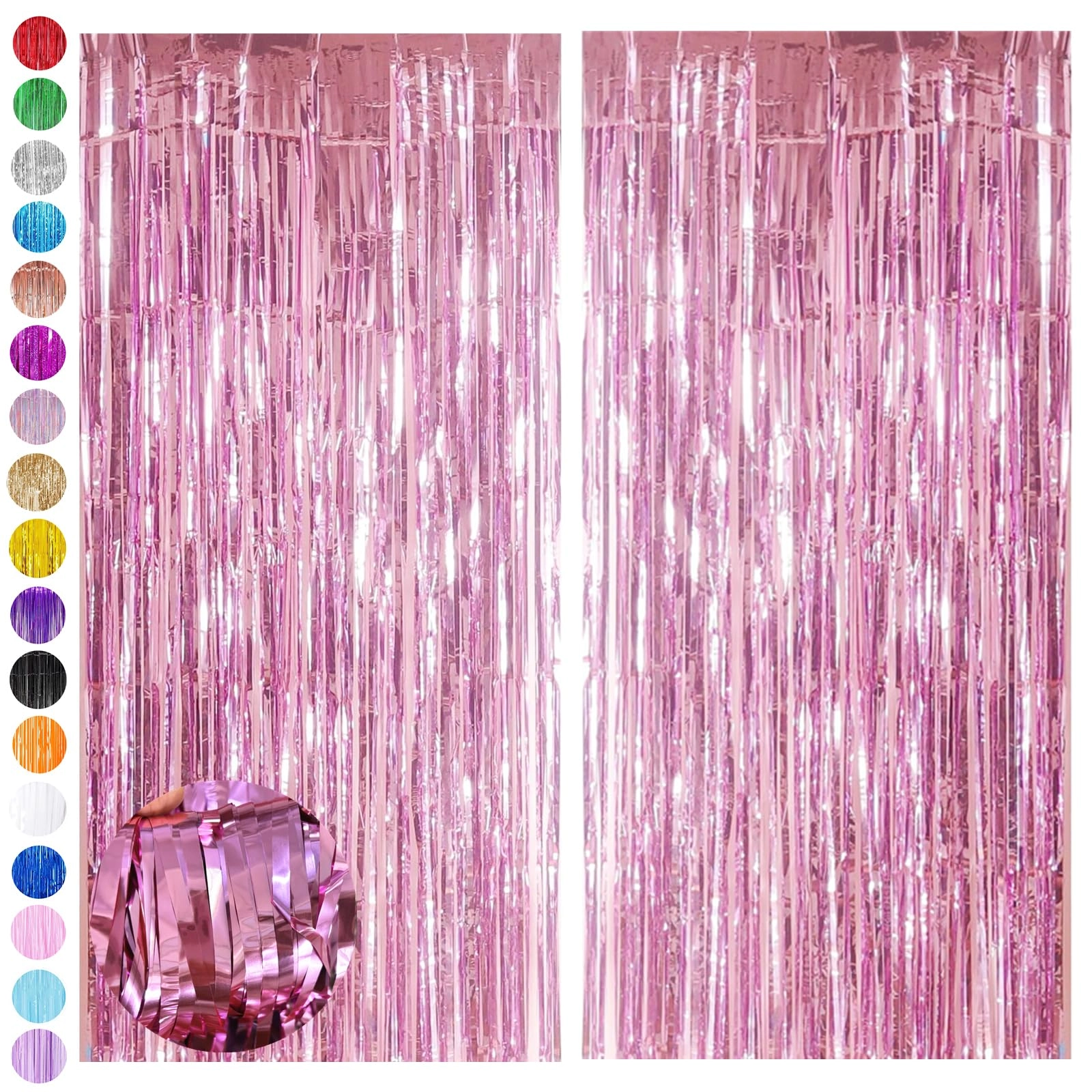 aisszhao Foil Fringe Tinsel Backdrop - 2P Birthday Wedding Holiday Party