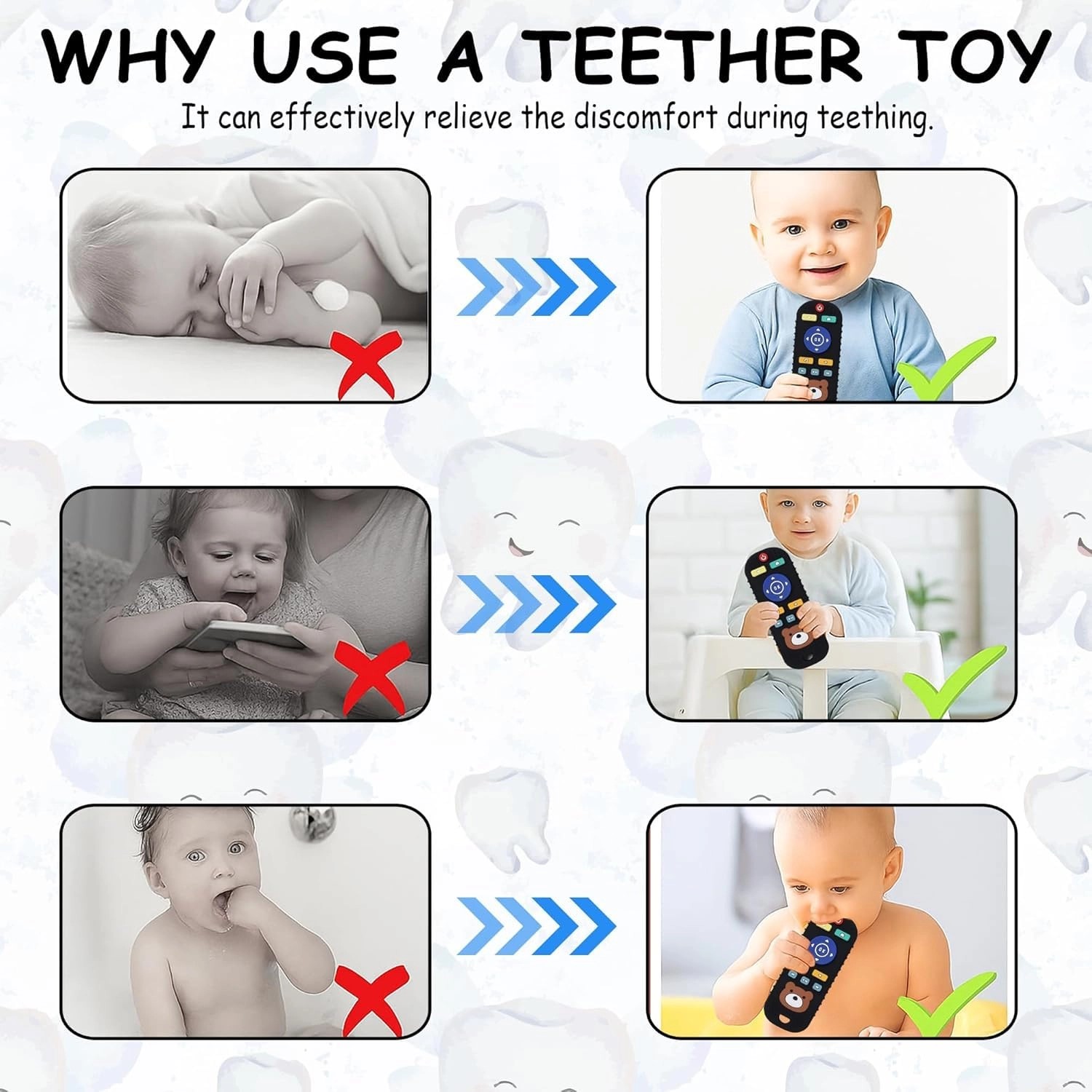 2 in 1 Teether - Beech Wood, Silicone