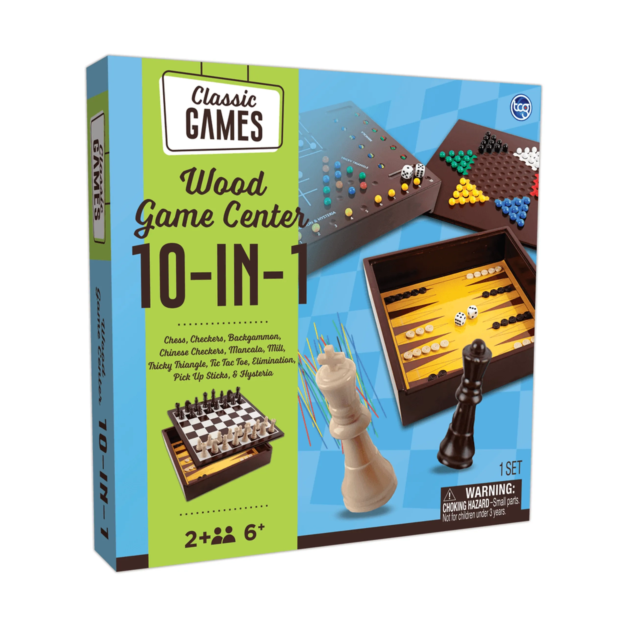 Classic Solid Wood Game Center - 10-In-1