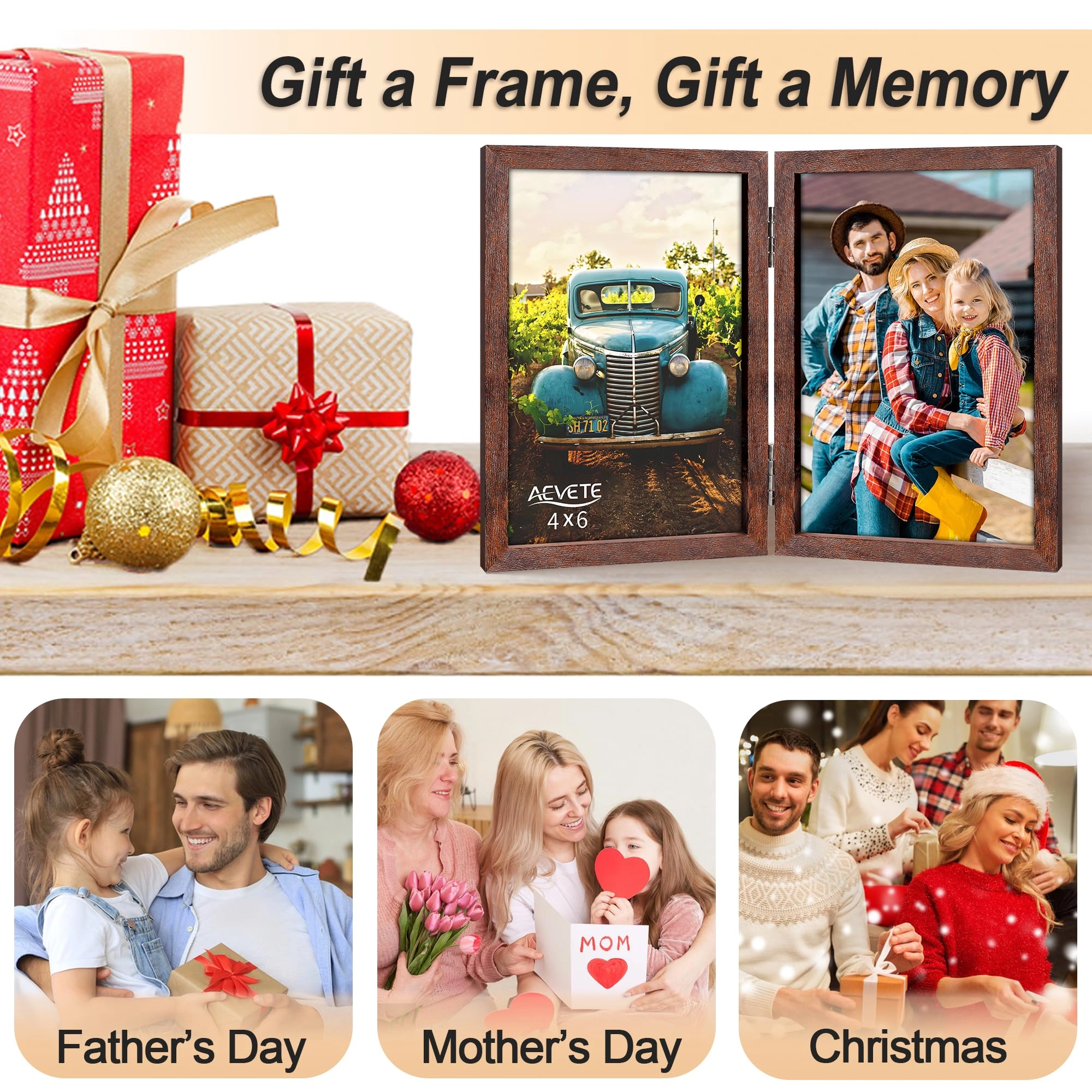 Double Picture Frame - 4x6 in two