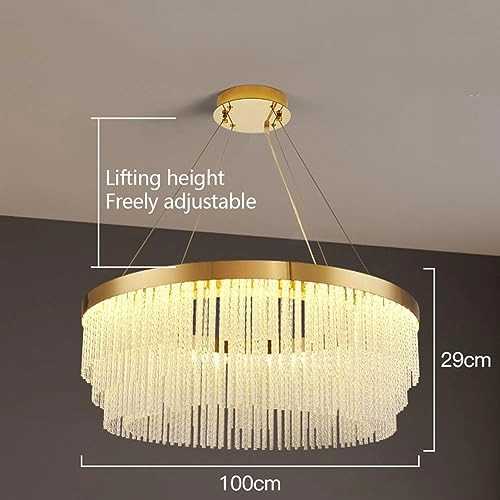 Crystal Chandelier - Golden tricolor light 100*38*30cm
