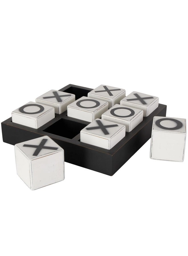 Deco 79 Tic Tac Toe Game Set - White Block Pieces 14" x 14" x 4"