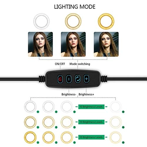 Ring Light LED - 6" Tripod 3 Light Modes