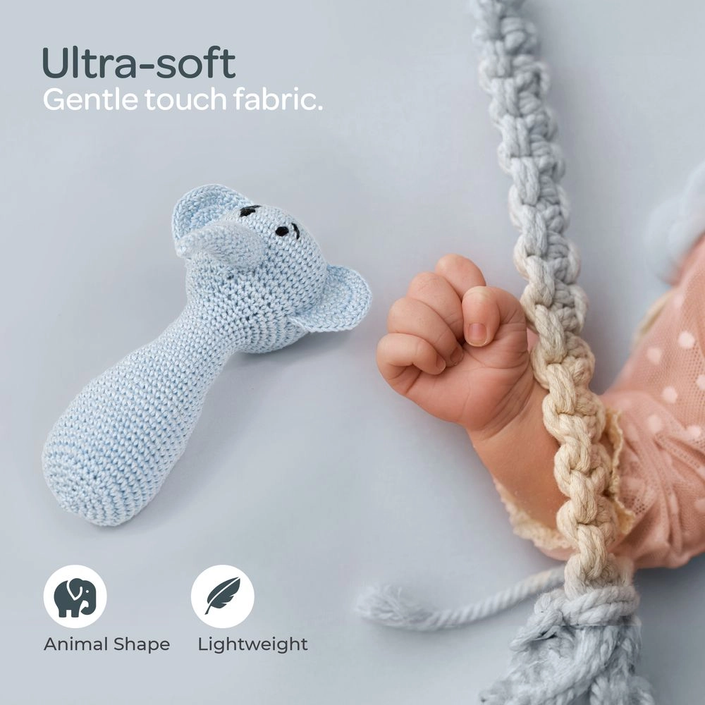 Crochet Ring Rattle Toy - Suitable for 0 month & above premium cotton yarn Tiger