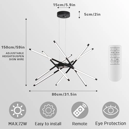 Modern Sputnik Chandeliers - 3000K-6000K Dimmable