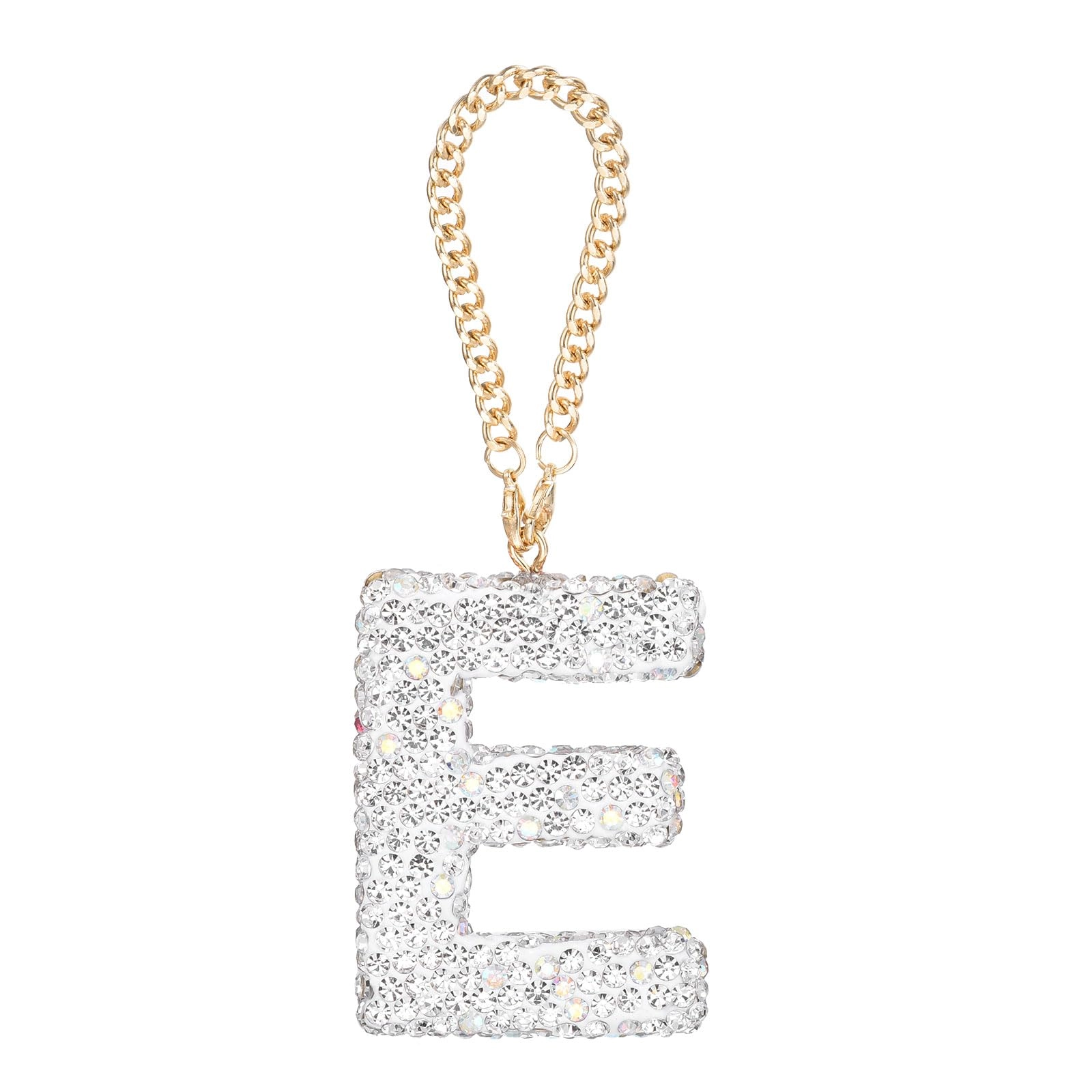 SourcingMap Bling Car Letter Charm - Initial E Pink