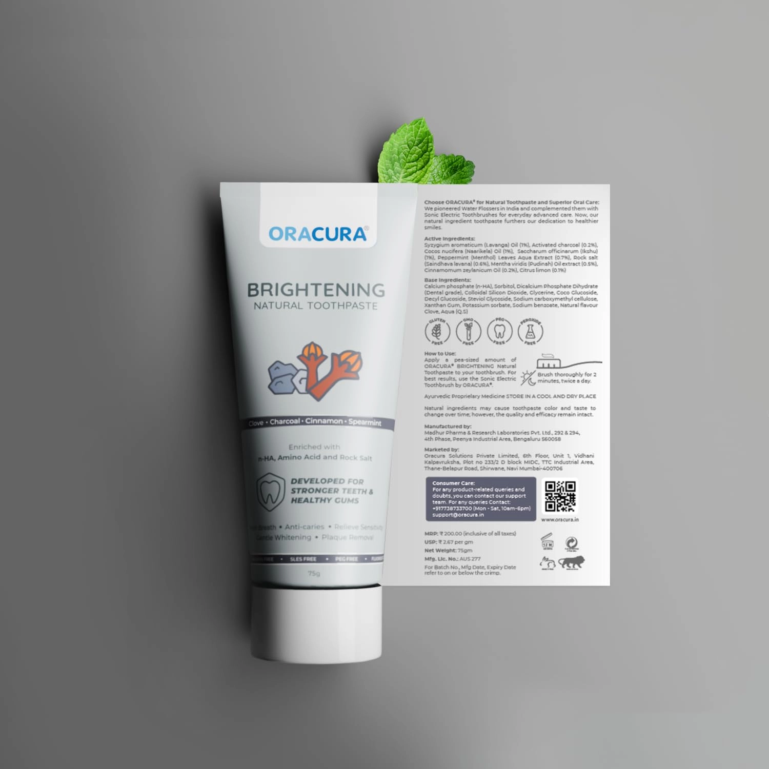 Brightening Natural Charcoal Toothpaste Above 6 Years 75 g