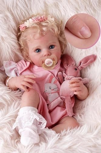 BABESIDE Reborn Baby Doll - 17 Inch Soft Body Blond Curly Hair Ages 3+