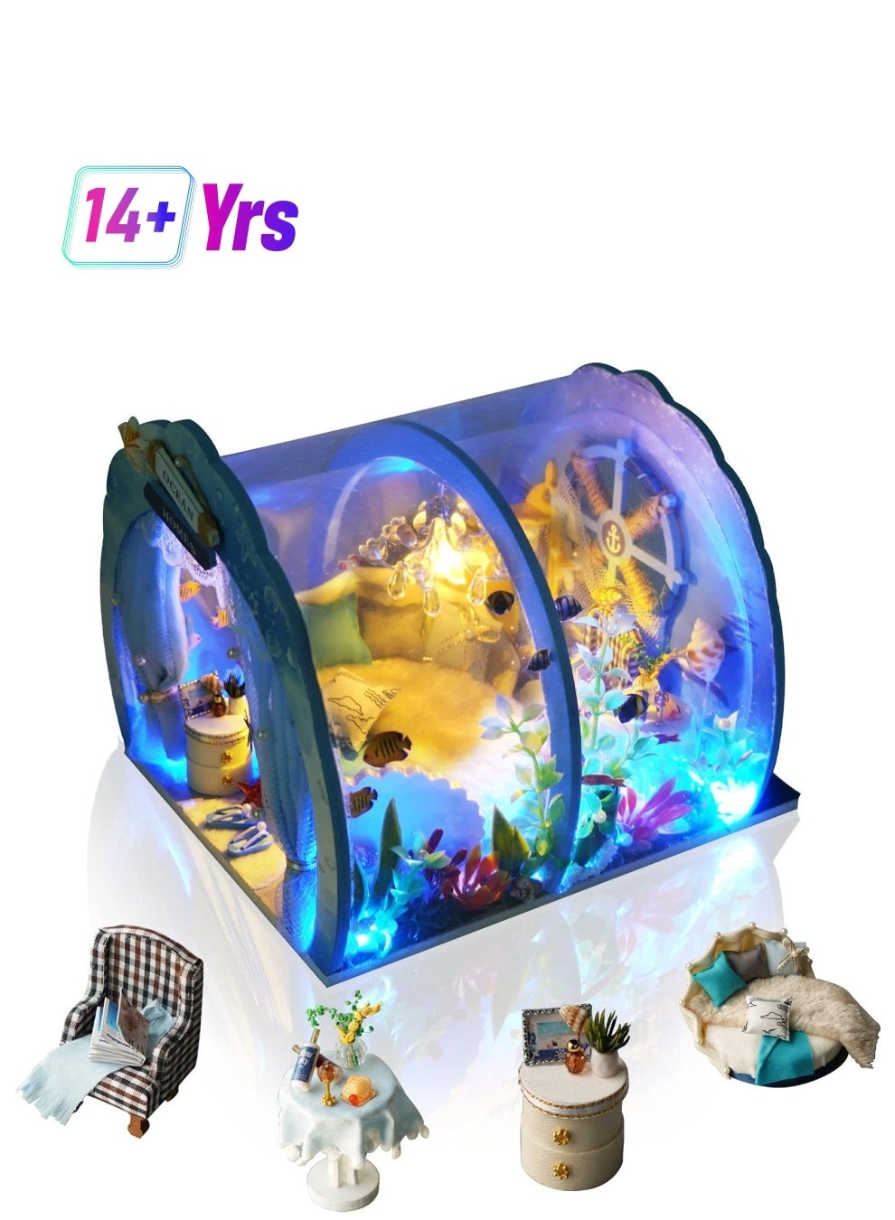 SYOSI Miniature Dollhouse Kit - Mermaid Princess 1:24 Scale