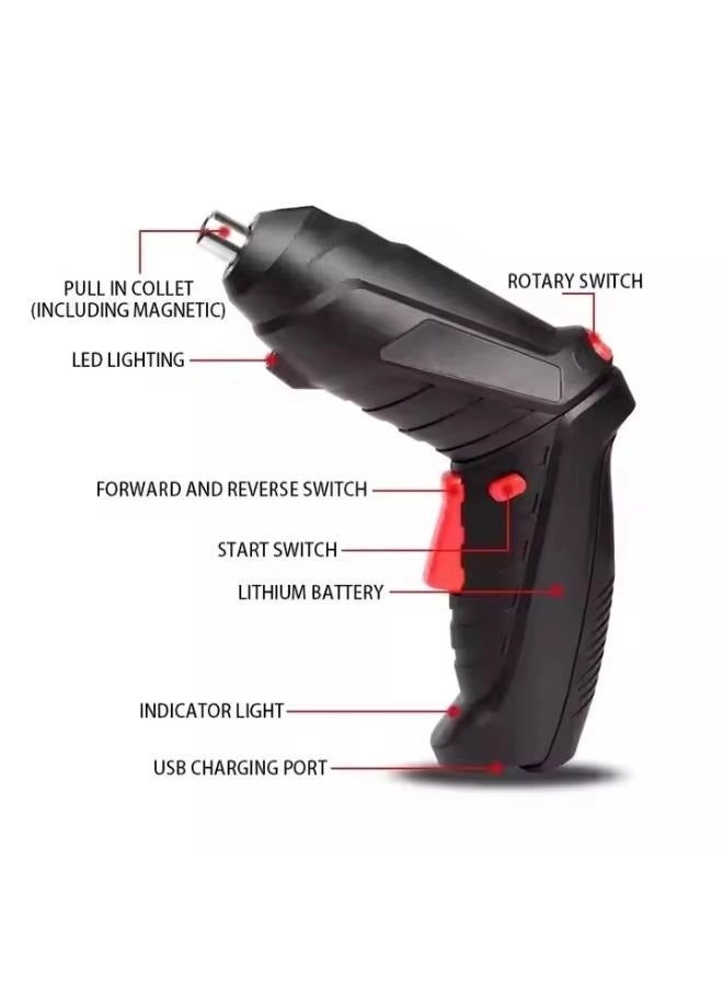 Electric Cordless Screwdriver Set - 47Pcs Rechargeable USB Charging