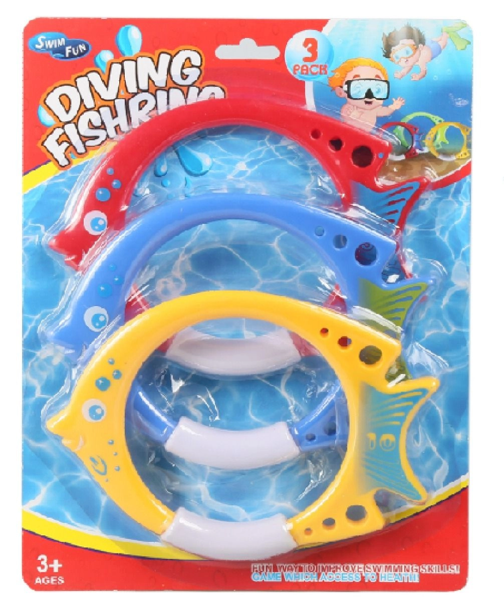 Diving Fish Ring Toys - 3pcs Multi Colour 3 +
