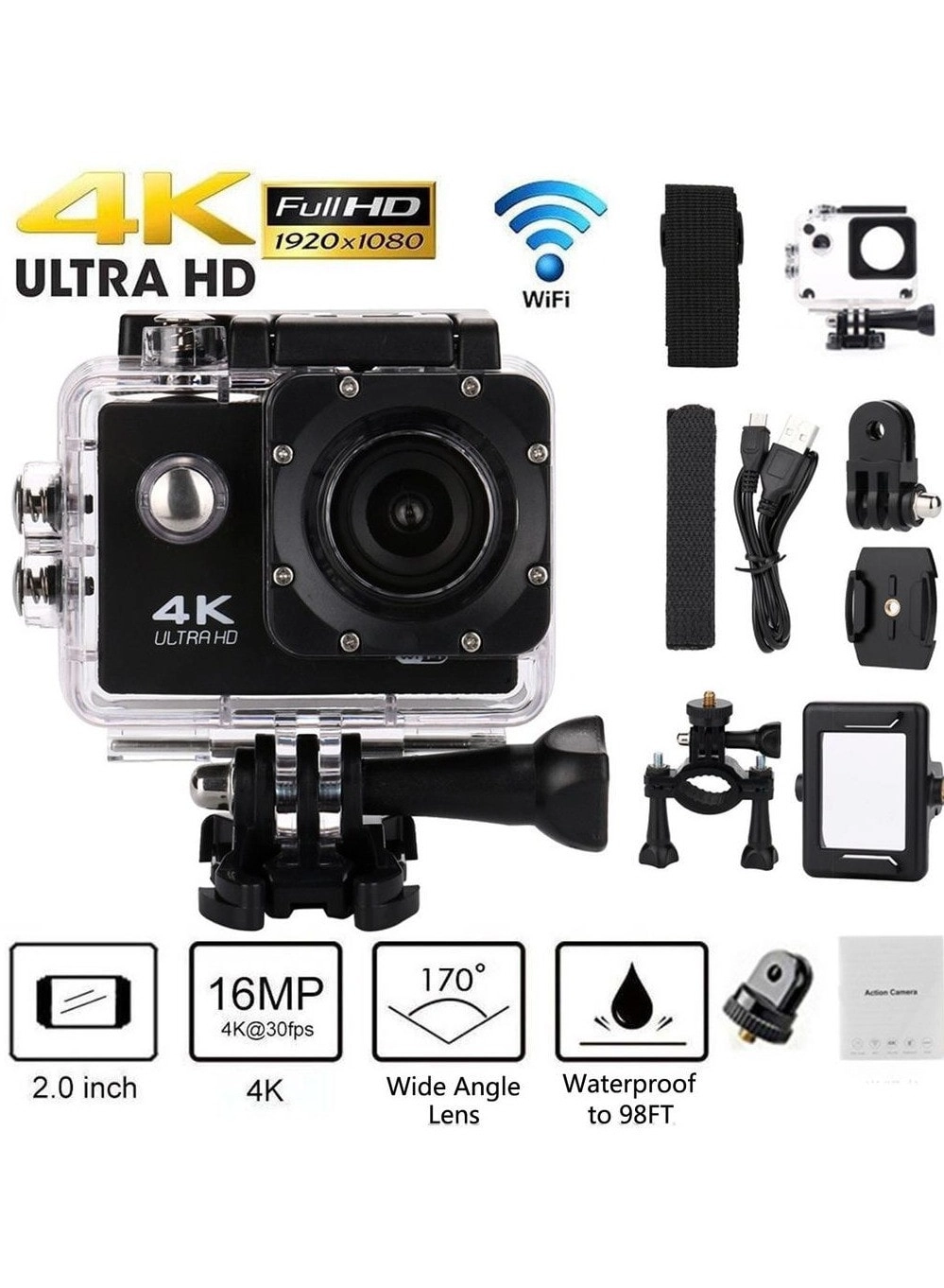 kohelia Ultra HD Action Camera - 4K 30FPS