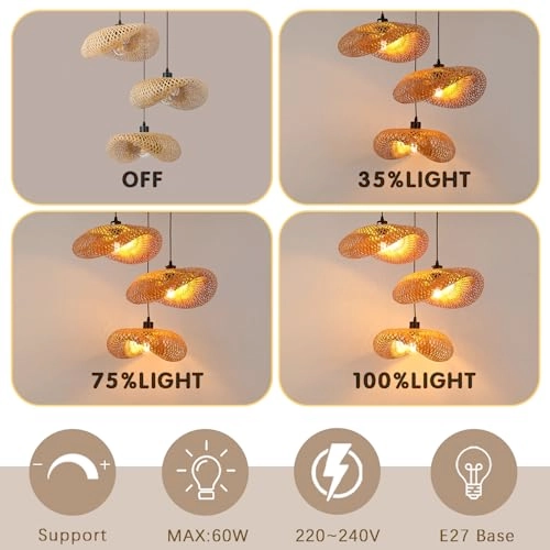 Boho Chandelier - 60cm E27 Bamboo