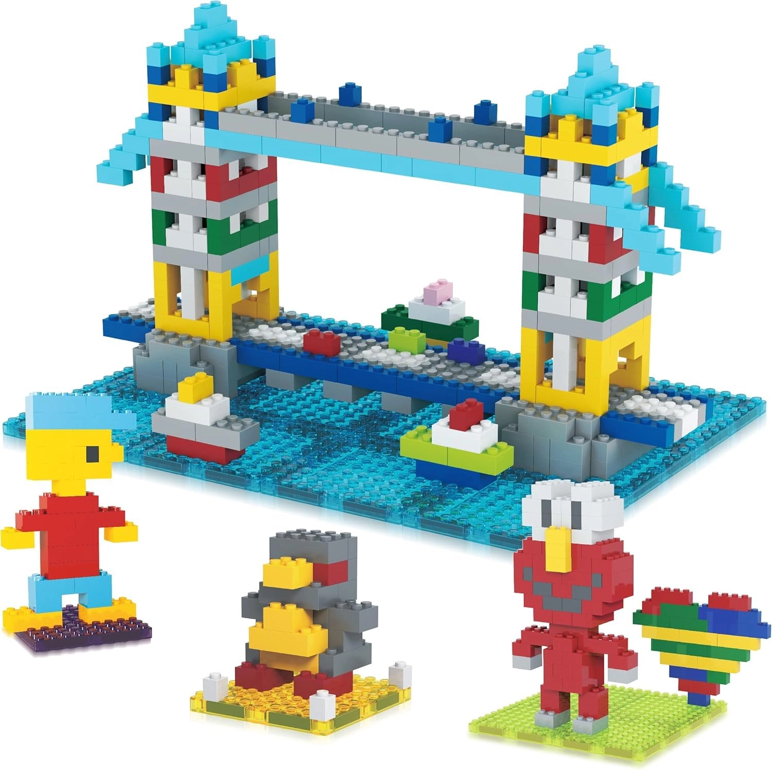 PicassoTiles Magnetic Brick Tile and Building Brick Combo Set - 512 pcs