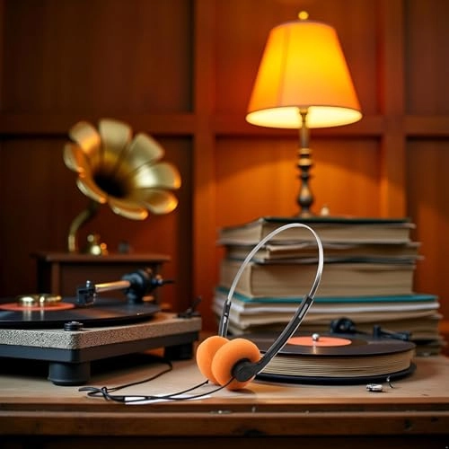 Retro Over-Ear Wired Headphone Set