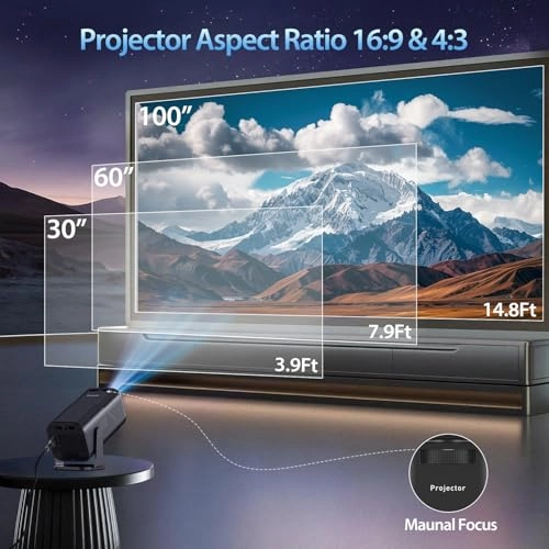 Mini Projector - 200 ANSI Lumens 1280 x 720 pixels