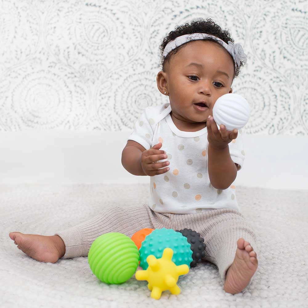 Textured Multi Ball Sensory Toy Set - 6 months BPA-free 6 Pcs