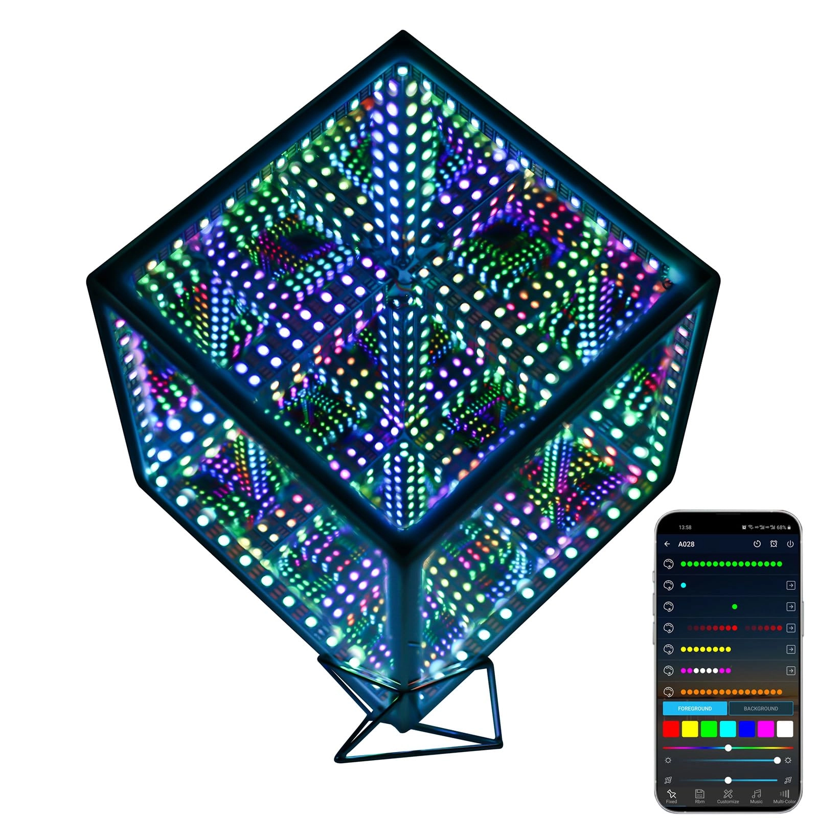 Heepulor Hyper Cube - LED Table Lamp Color-Changing Music-Sync