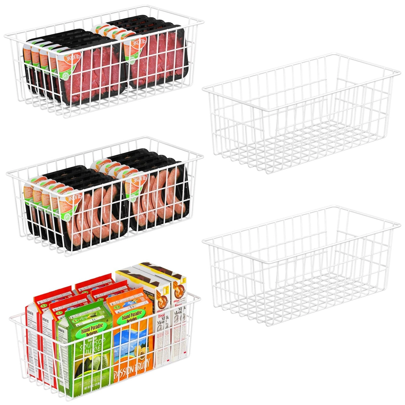 Orgneas Freezer Organizer Bins - 5 Packs Universal Size