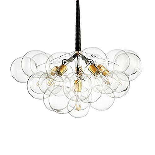 Minimalist Glass Bubble Ball Chandelier - E27 8 heads Gradient smoke gray lampshade