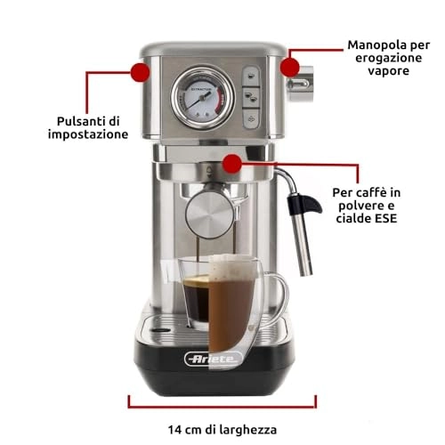 Pump Espresso Machine 15 Bar & Milk ART1381