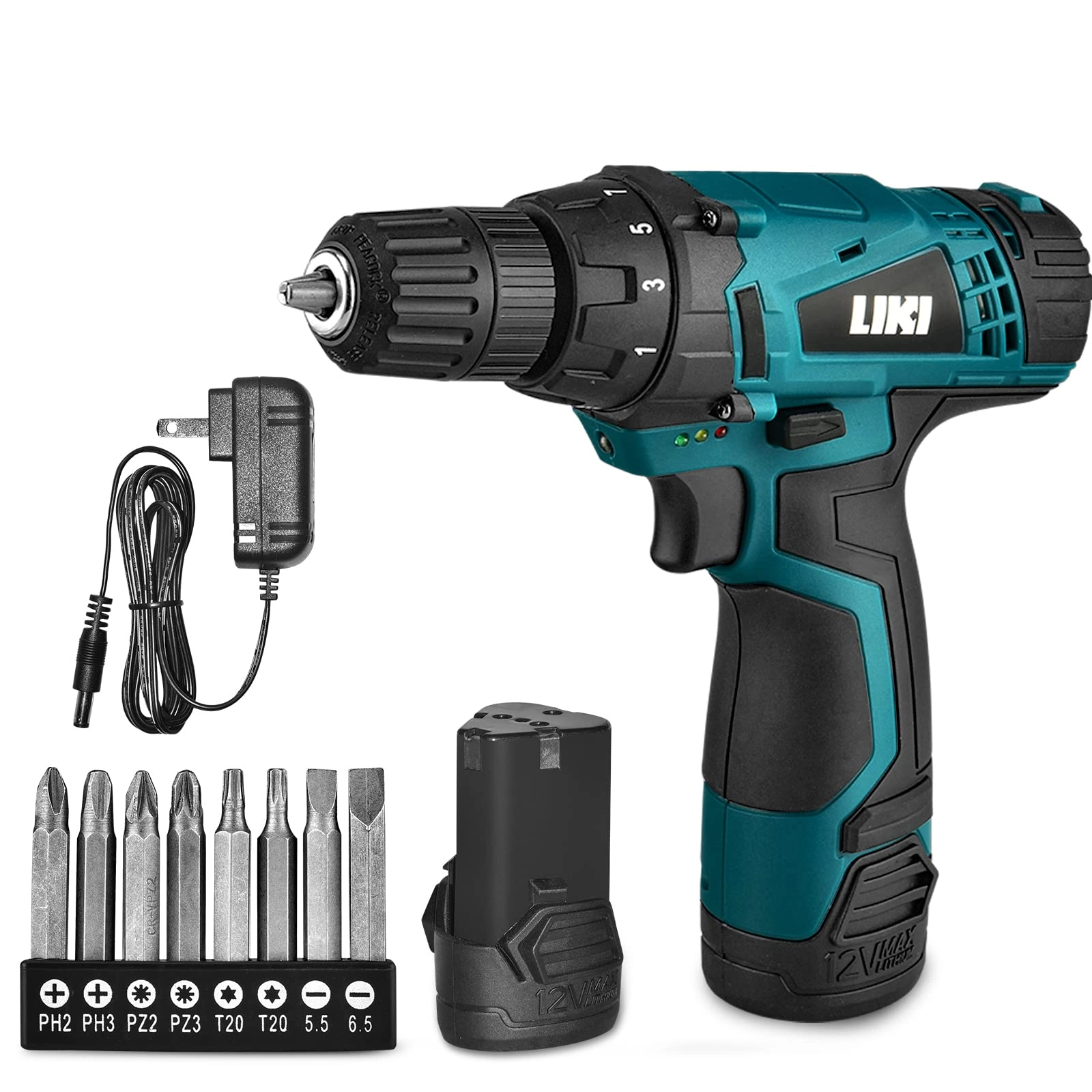 LIKI Drilling Machine - 700 RPM Lithium Ion Black Blue