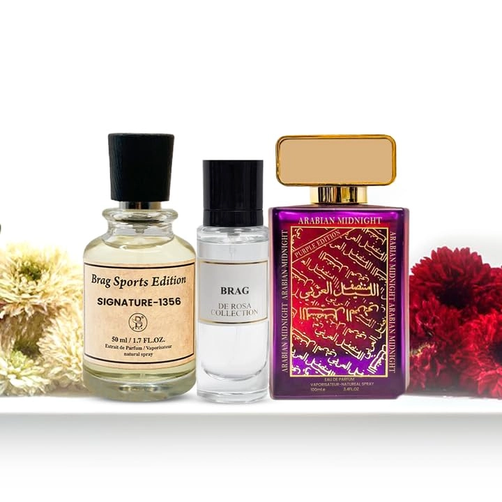 B BRAG Signature 1356 - 50ml Eau de Parfum + Midnight Purple - 100ml Eau de Parfum + Brag - 30ml Eau de Parfum