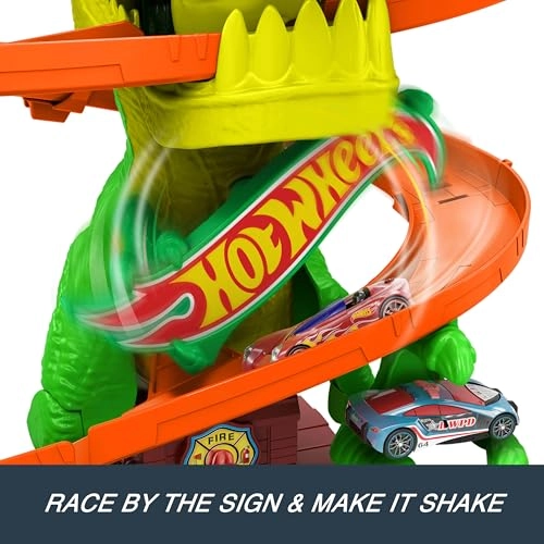 T-Rex Blaze Battle Playset + Die-Cast Firetruck 1:64