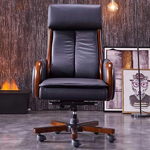 Desk Chair - PU Leather Brown High Back