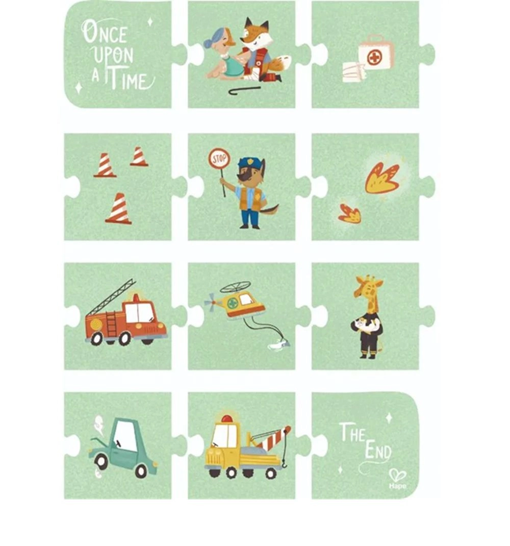 4 In 1 Rescue Vehicle Jigsaw Puzzle - 3 + 57 pieces